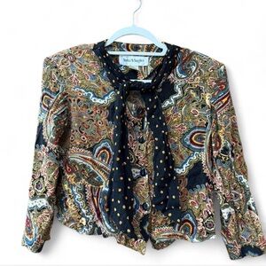 Norton McNaughton Size 6 Paisley Cropped Jacket Blouse Vintage Style